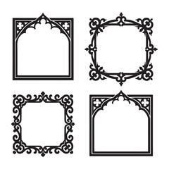 Gothic vintage frame set, vector royal baroque border, dark classic antique ornament, floral oval. 
Victorian elegant mirror, rococo magic ornate decoration 