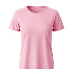 Blank Light Pink T-shirt Mockup, Women's fit, apparel template, Isolated on Black Background PNG