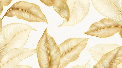Fototapete Badezimmer Delicate gold leaves on white background  © ms25designs