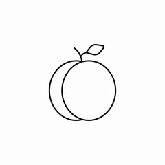 peach fruit icon sign vector