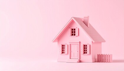 pink house on a pink background