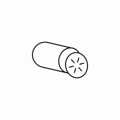 sliced sausage meat icon sign vector
