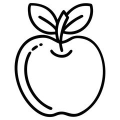 Simple Outline Icon of Apple with minimalist and clean design