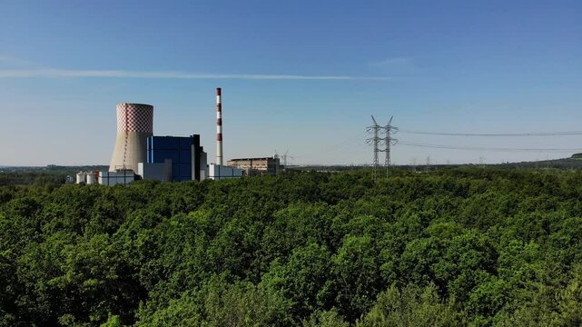 Power Plant in Łagisza, aerial shot