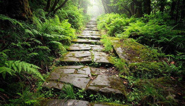 stone steps in the forest