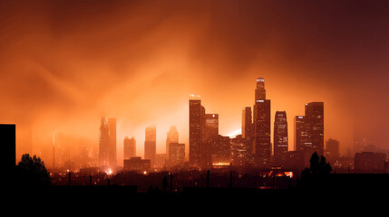 Industry metallurgical plant dawn smoke smog emissions bad ecology. Concept of air pollution in the city. Call for urgent action to protect the environment.