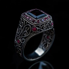 Ornate ring with gemstones.