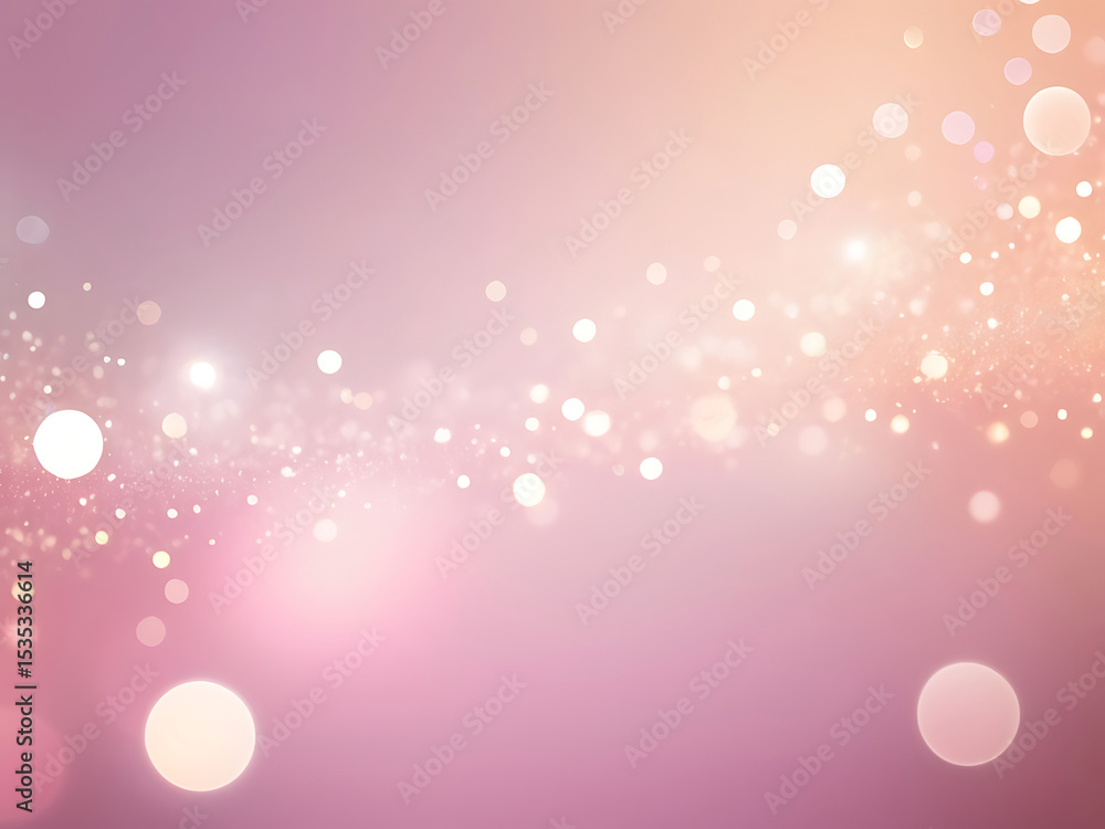 Poster elegant soft pink abstract background with glowing bokeh lights, pastel gradient texture, modern pat