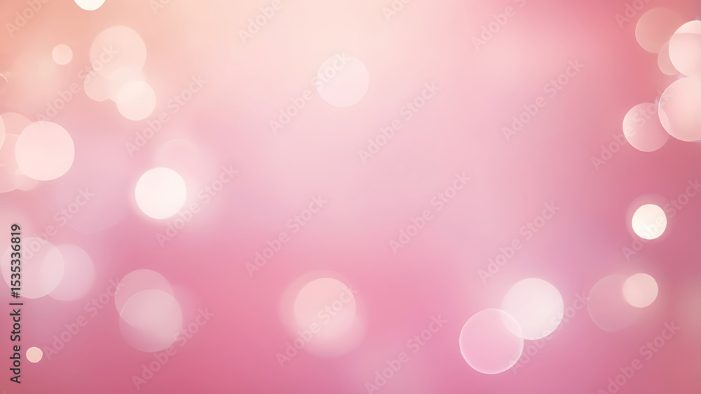 Poster elegant soft pink abstract background with glowing bokeh lights, pastel gradient texture, modern pat