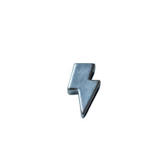 Obraz premium A sleek metallic lightning bolt icon, designed with a contemporary finish. Perfect for energy-themed designs or dynamic visuals on various backgrounds.