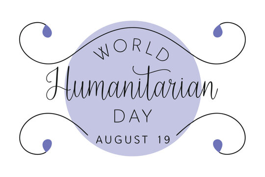 World humanitarian day typography design featuring august 19th date graphic
