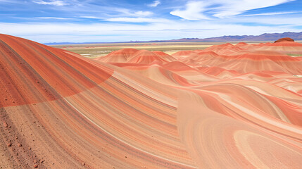 John Day Fossil Beds National Monument, Painted Hills Unit, lines of color in the eroding minerals of the geology in central Oregon, nature landscape background