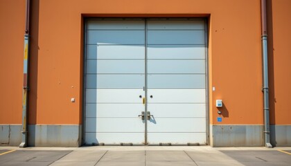 Aerial View of Industrial Warehouse Doors Urban Setting Photography Daylight Perspective
