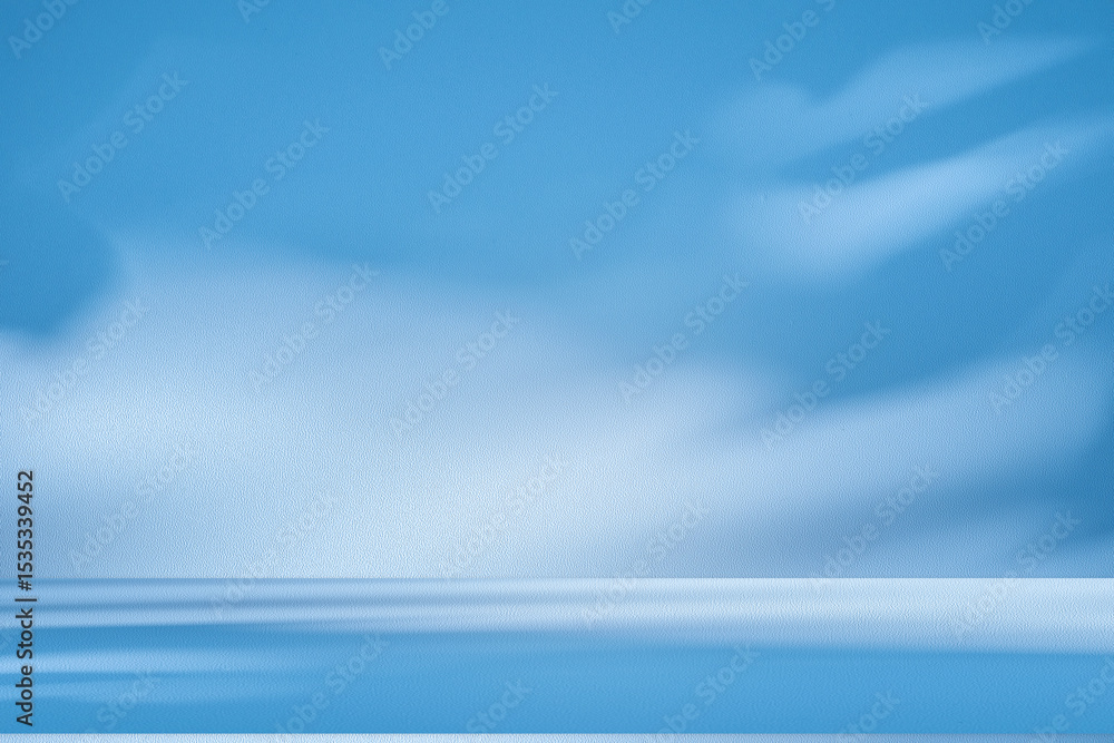 Poster wall interior background, studio and backdrops show products.with shadow from window color white and