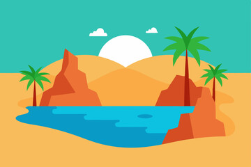 Obraz premium tropical island with palm trees