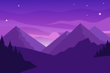 Naklejka premium mountain landscape vector illustration