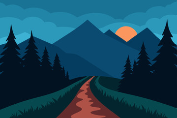 vector illustration of mountain landscape
