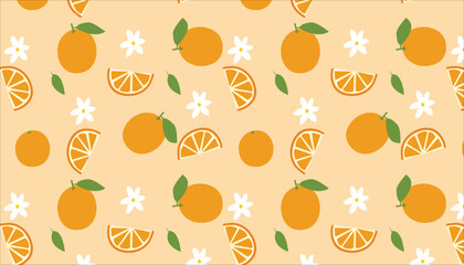 Seamless vector pattern  of oranges