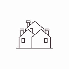 multiple houses  icon sign vector
