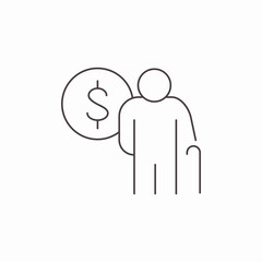 person holding money icon sign vector