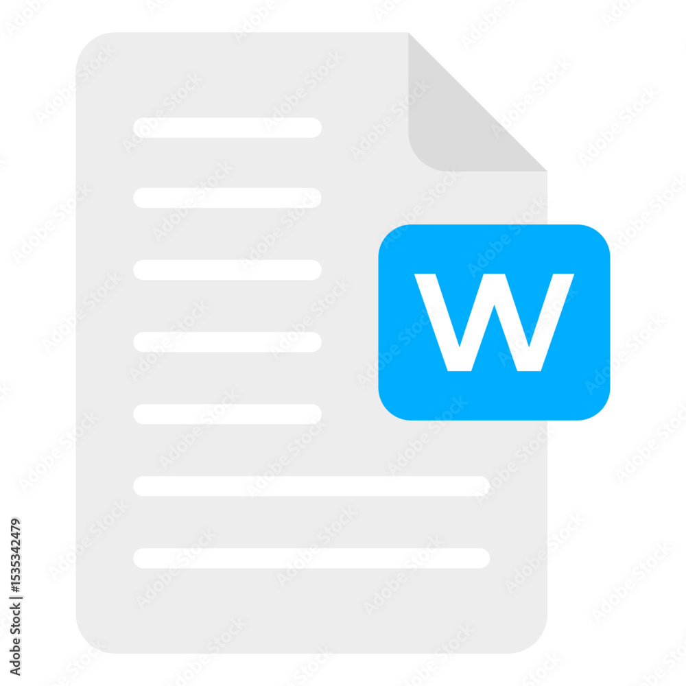 Poster document icon word processor file flat design illustration