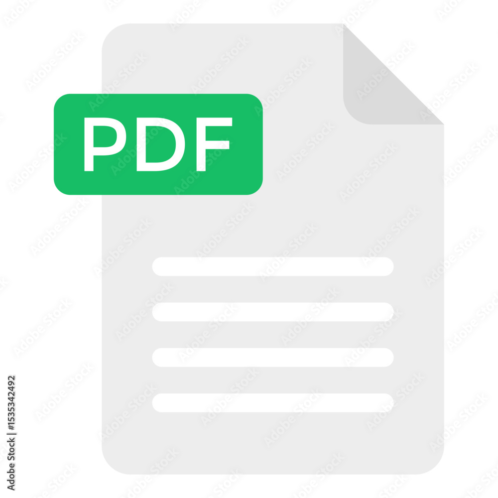 Poster pdf file icon document illustration green label modern vector symbol data format graphic
