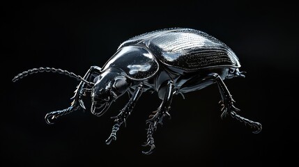 Beetle black macro