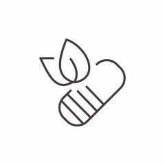 sustainable pill leaf icon sign vector