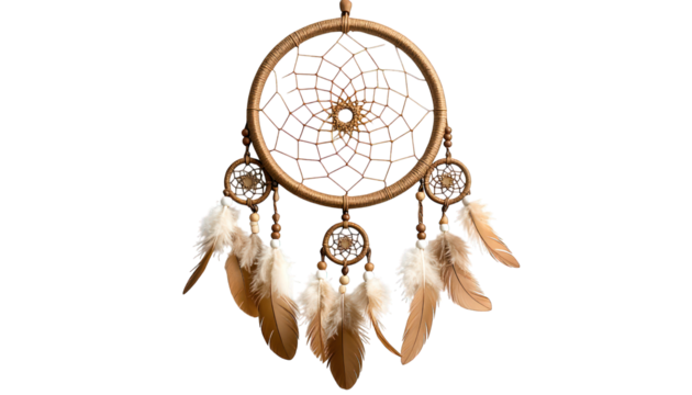 Dream catcher decoration on transparent background