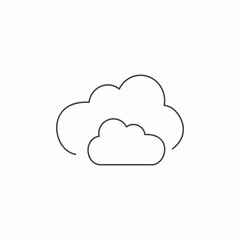 two cartoon clouds icon sign vector