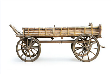 Fototapeta premium Ox cart made of bamboo and wood with a rural design