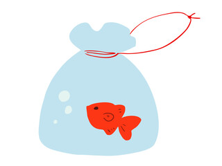 金魚巾着 主線なし