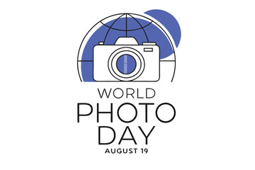 World photography day august 19 holiday celebration design graphic