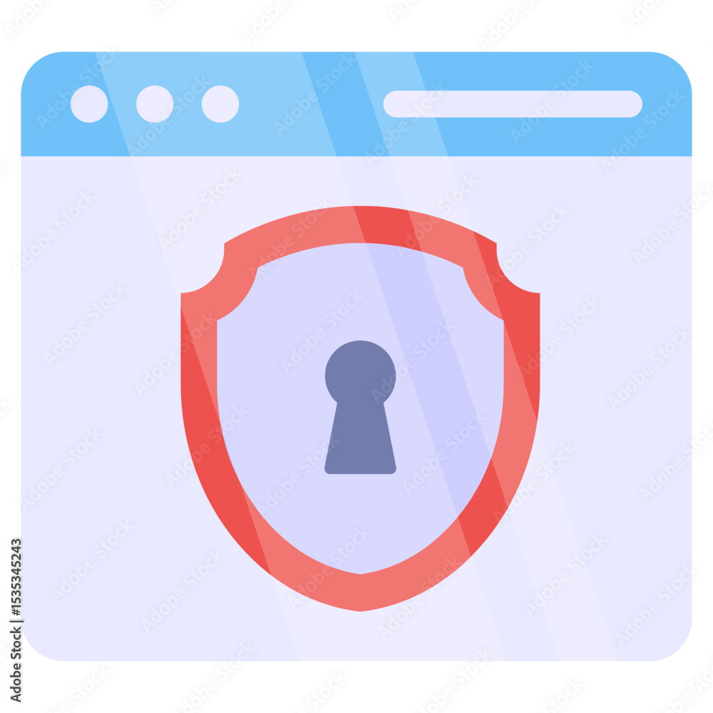 Poster secure webpage shield icon illustrating internet security protection and encrypted online safety in 