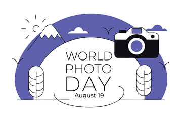 World photography day august 19 holiday celebration design graphic