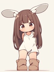 アニメ調の美少女の切り抜き用素材