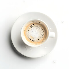 White Porcelain Cup with Saucer and Steaming Drink