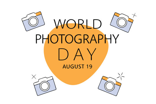 World photography day august 19th celebration vector illustration