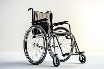 realistic modern wheelchair on a clean white background