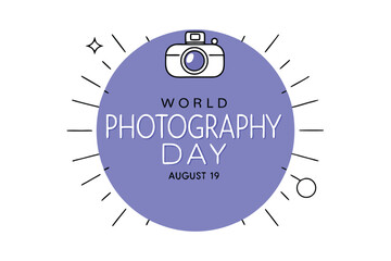World photography day august 19th celebration vector illustration design