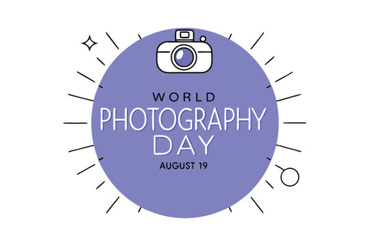 World photography day august 19th celebration vector illustration design