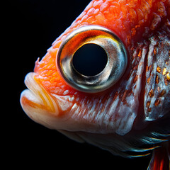 Extreme Close-Up of Betta Fish Eye