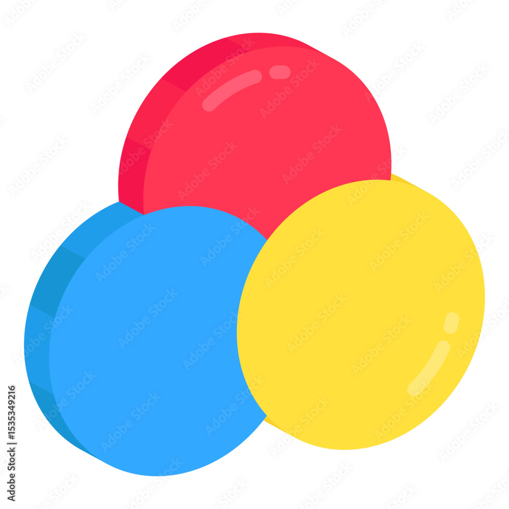 Poster colorful abstract spheres graphic design concept three interlocking circles visual element shape ill