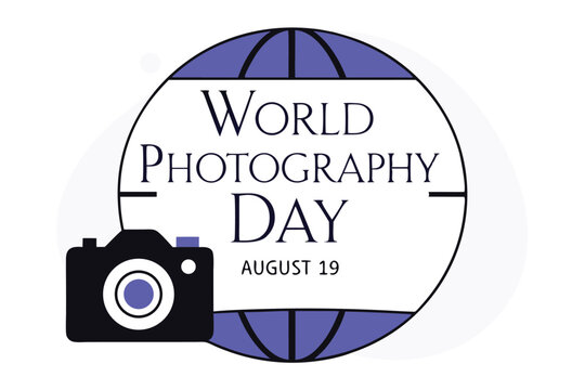 World photography day august 19th celebration vector illustration design