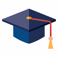 Graduation Cap Vector | Generative AI and Linocut Silhouette Design for Education & Celebration
