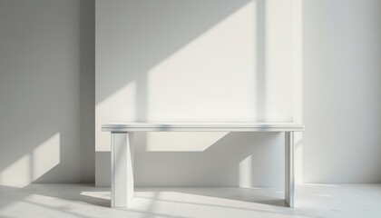 Fototapeta premium White Table in a Bright Room