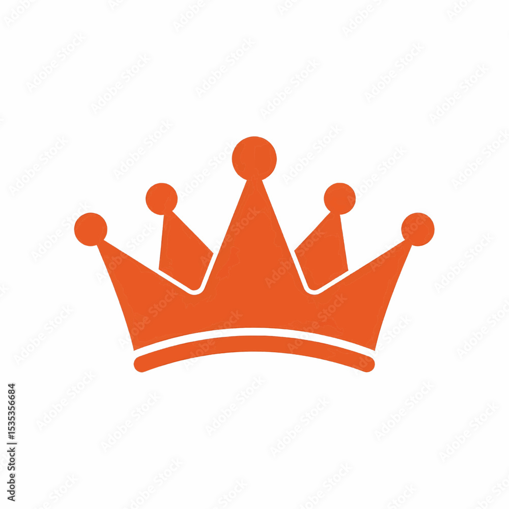 Aufkleber this high-quality flat vector icon features a solid orange crown silhouette with a curved base and f