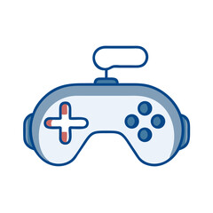 Simple Virtual Reality Controller Icon on White Background for Gaming