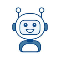 Friendly Robot Icon Smiling and Showcasing Artificial Intelligence Charm