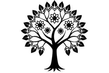 Obraz premium Blossoming Tree with Chakra Leaves – Vibrant Spiritual Nature Art